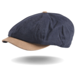 Beige und Blau Mütze