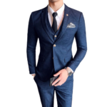 Dreiteiliger Anzug Blau Chic