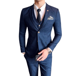 Dreiteiliger Anzug Blau Chic
