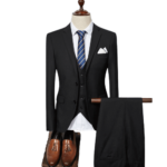 Herren Anzug 3 Teilig Schwarz