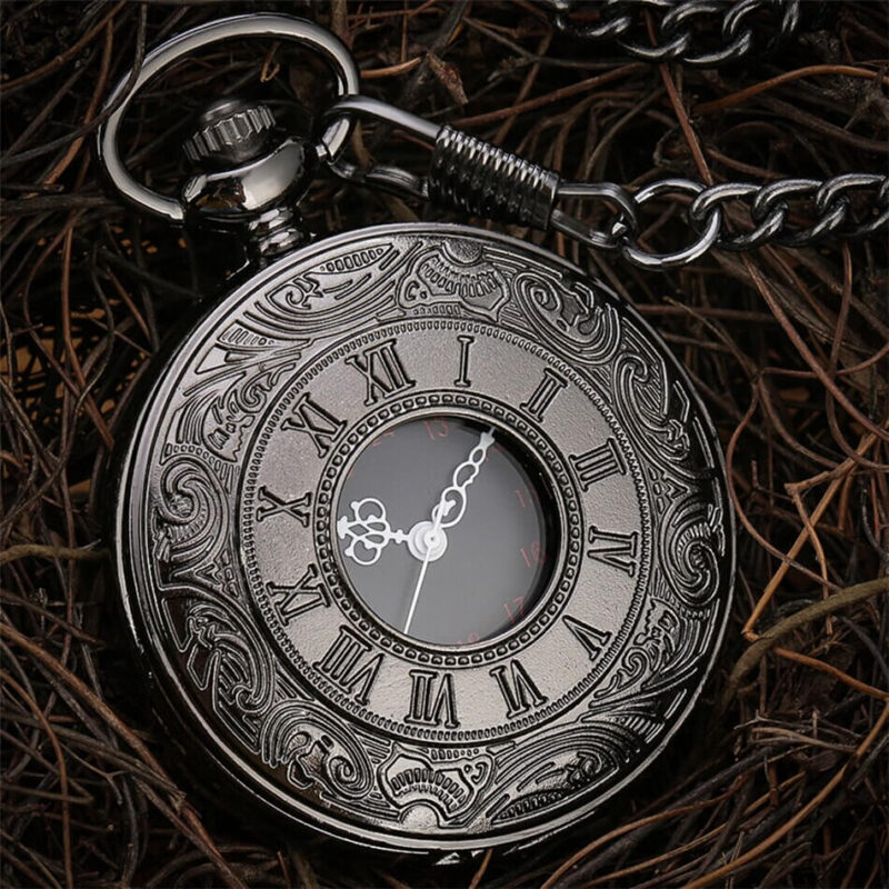 Taschenuhr Schwarz – Bild 4