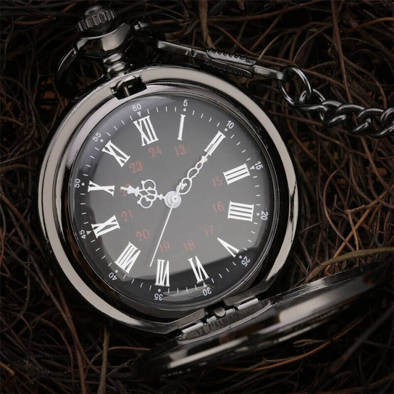 Taschenuhr Schwarz – Bild 2